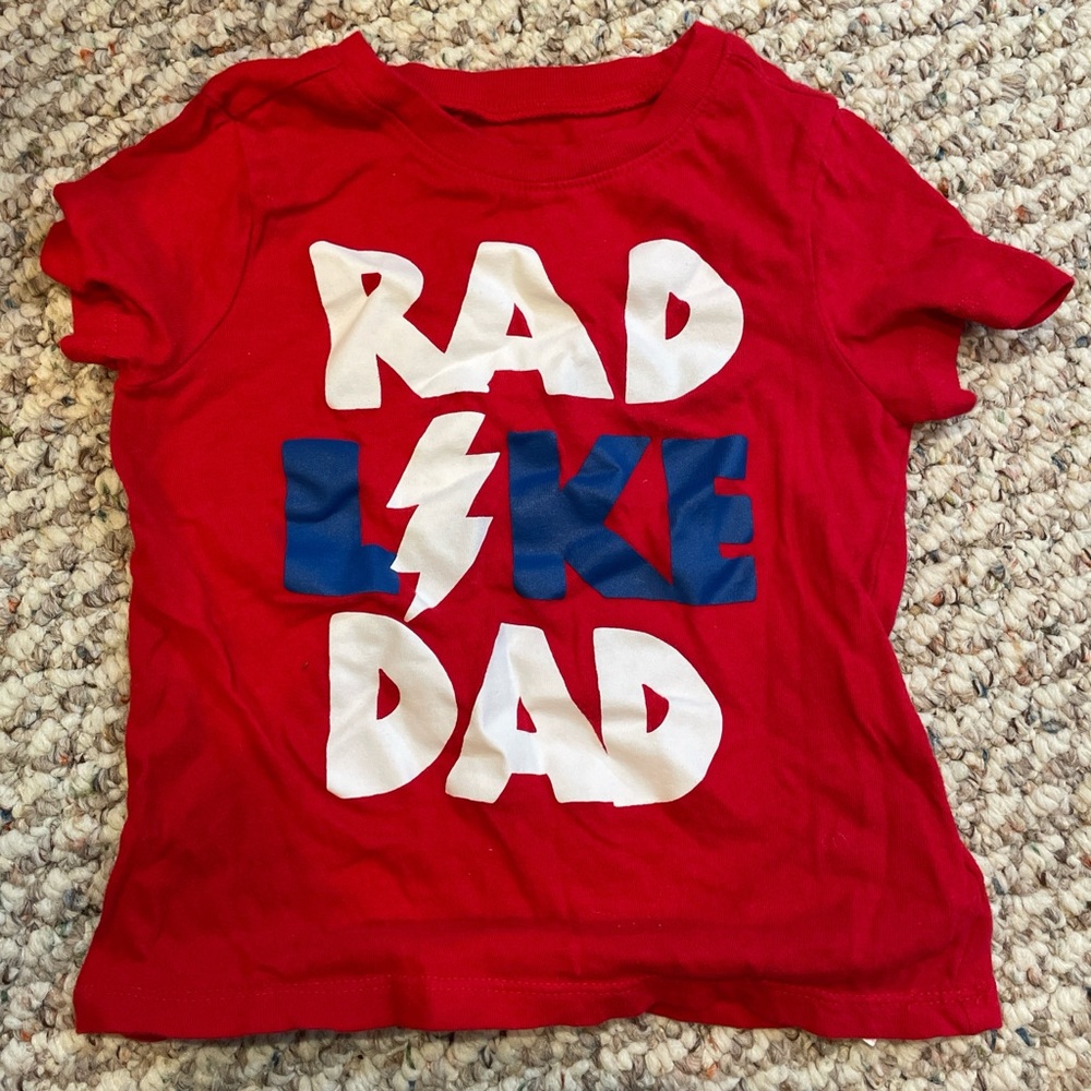 Old Navy Red Tee with 'Rad Like Dad' Design